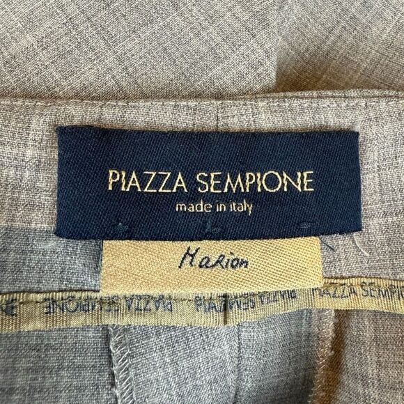 PIAZZA SEMPIONE Marion Straight Leg Trousers in Grey Plaid | Size US6 / IT42 - Picture 5 of 8